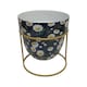 image 1 of Flower Print Design Planter in Stand - L13 x W13 x H13 cm | Blue