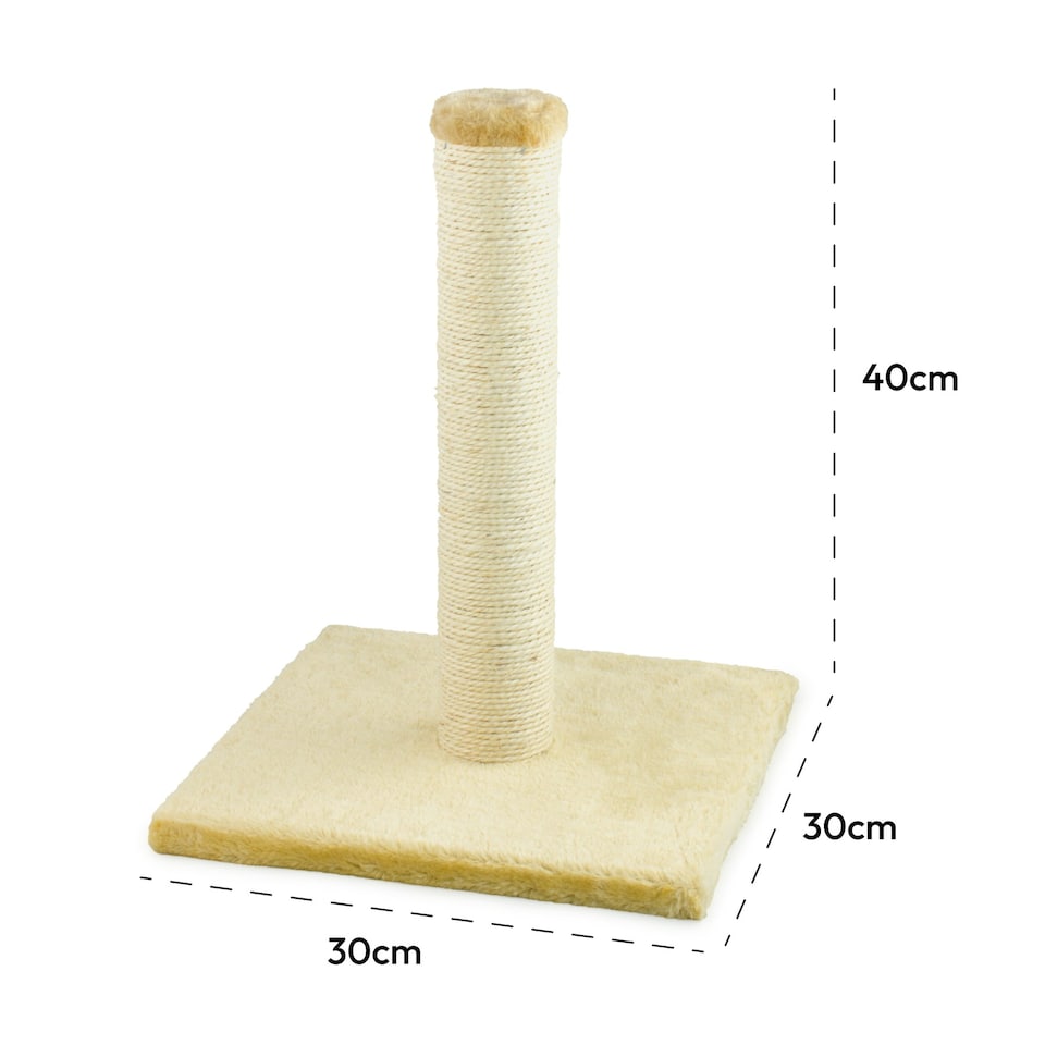 image 1 of KCT Small Beige Scratching Post for Indoor Cats & Kittens - 40cm