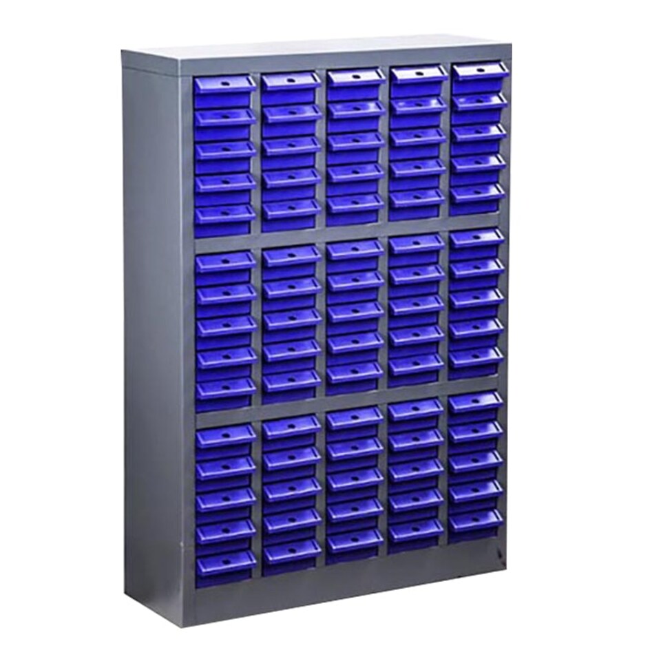 image 1 of Blue 75 Drawers Parts Cabinet Storage Unit