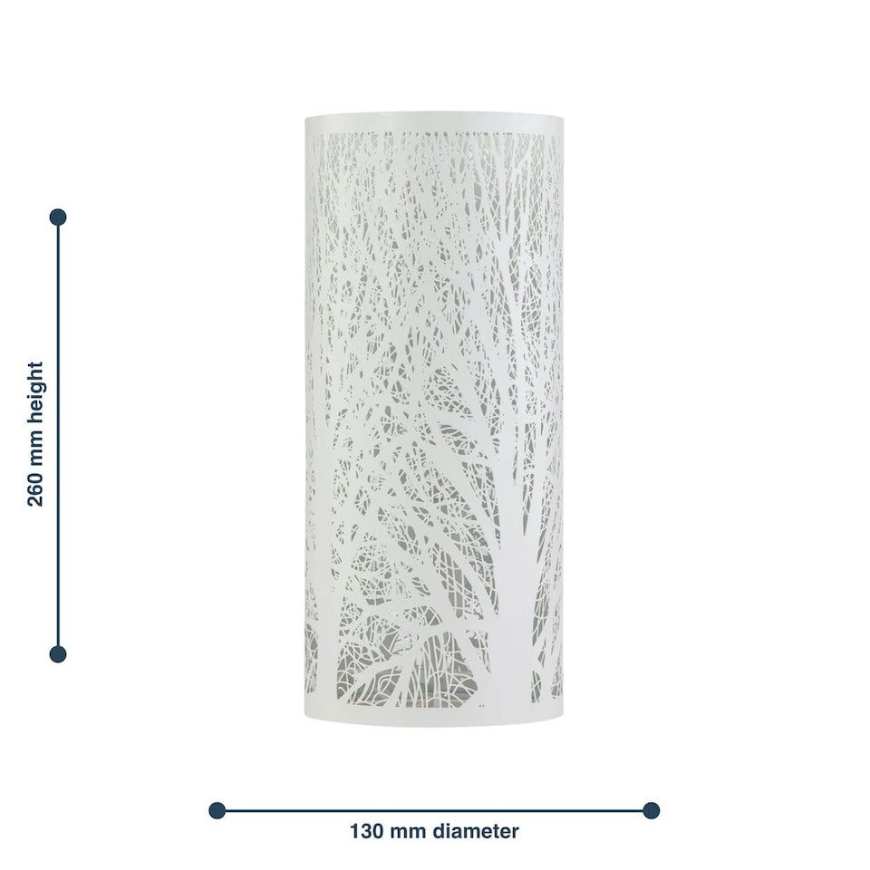 image 1 of Forest - White 26cm Woodland Table Lamp | White | Medium | 1