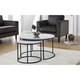 image 1 of White Marble Round Nesting Coffee Tables | White | White