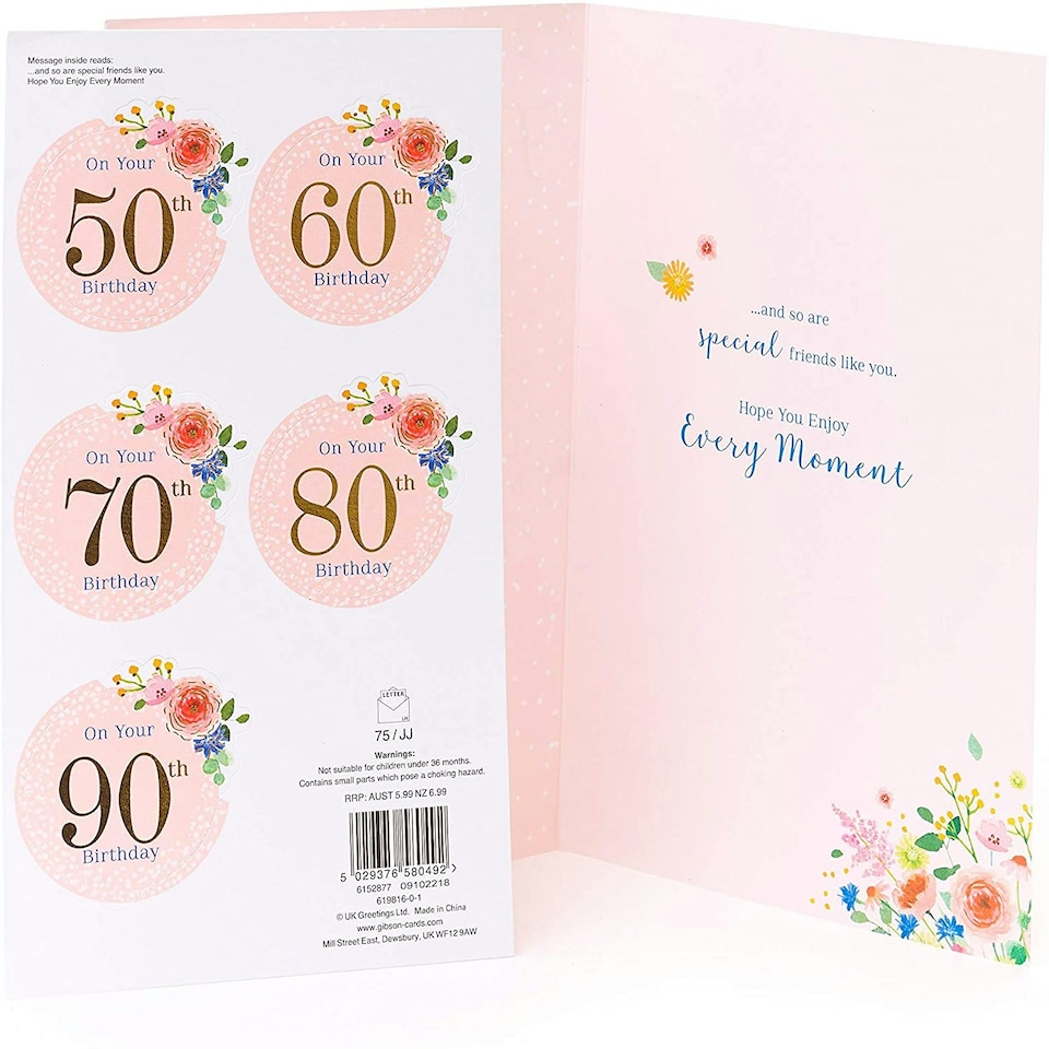 image 1 of Friend Card with Nice Words Personalised Age 50th, 60th, 70th, 80th, 90th
