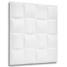 NOVECRAFTO Lattice Effect 3D Wall Panels – 6 Sheets Covering 1.5m² | 16.15ft² Interior Cladding Set | Square Grid Design – Each Panel 50x50cm | Grey