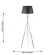 image 6 of First Choice Lighting Pair Copper Tripod Floor Lamp with Black Fabric Shade Copper | Black