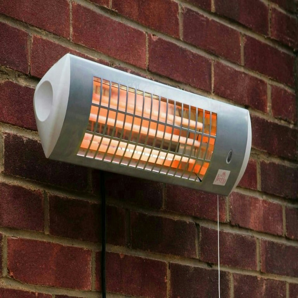 image 1 of Wall Mounted Quartz Bulb Electric Tube Heater w/ 3 Power Settings 1.8kW IPX4