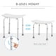 image 4 of HOMCOM Aluminium Shower Stool w/ Adjustable Height Non-Slip Bath Stool White
