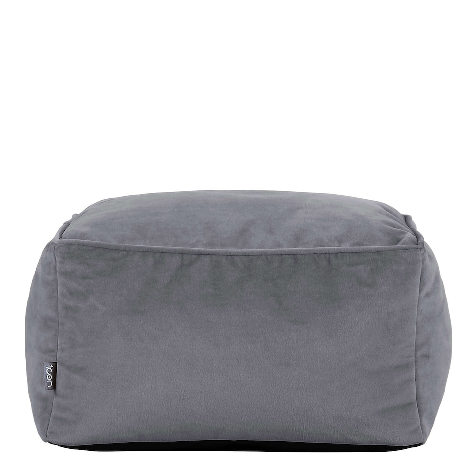 image 1 of Amara Velvet Bean Bag Pouffe Charcoal Grey | Grey | Charcoal Grey | 1
