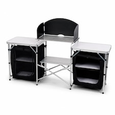 Large Portable Folding Outdoor Aluminium Camping Travel Kitchen Work Top | Black
