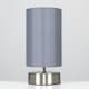 image 2 of ValueLights Pair Francis Chrome Table Lamp Grey Shades