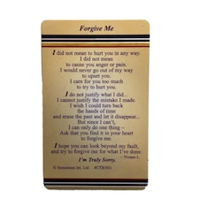 Forgive Me Sentimental Keepsake Wallet / Purse Card SORRY