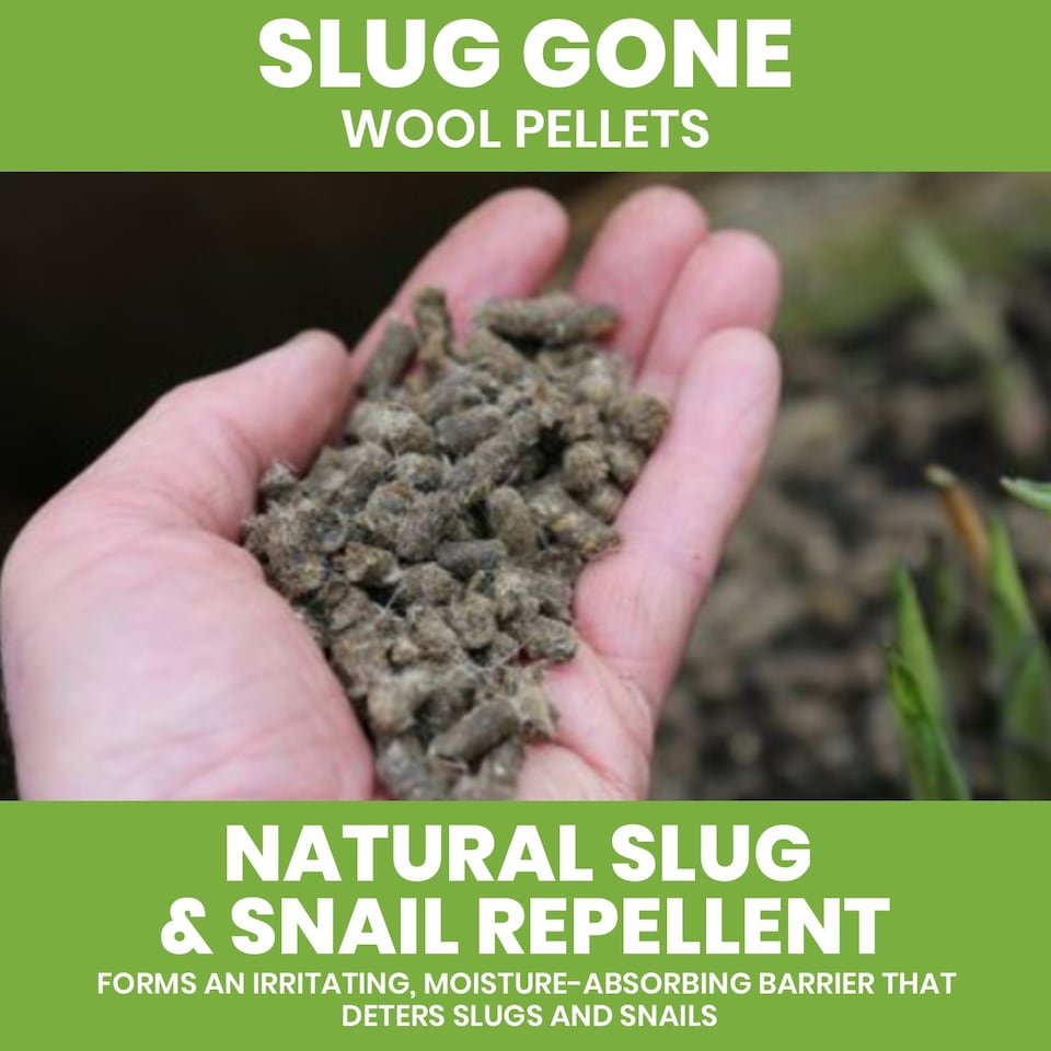 image 1 of Vitax Slug Gone 10L Natural Wool Pellets for Organic Gardens Protect Plants from Slugs & Snails Improves Soil & Plant Health