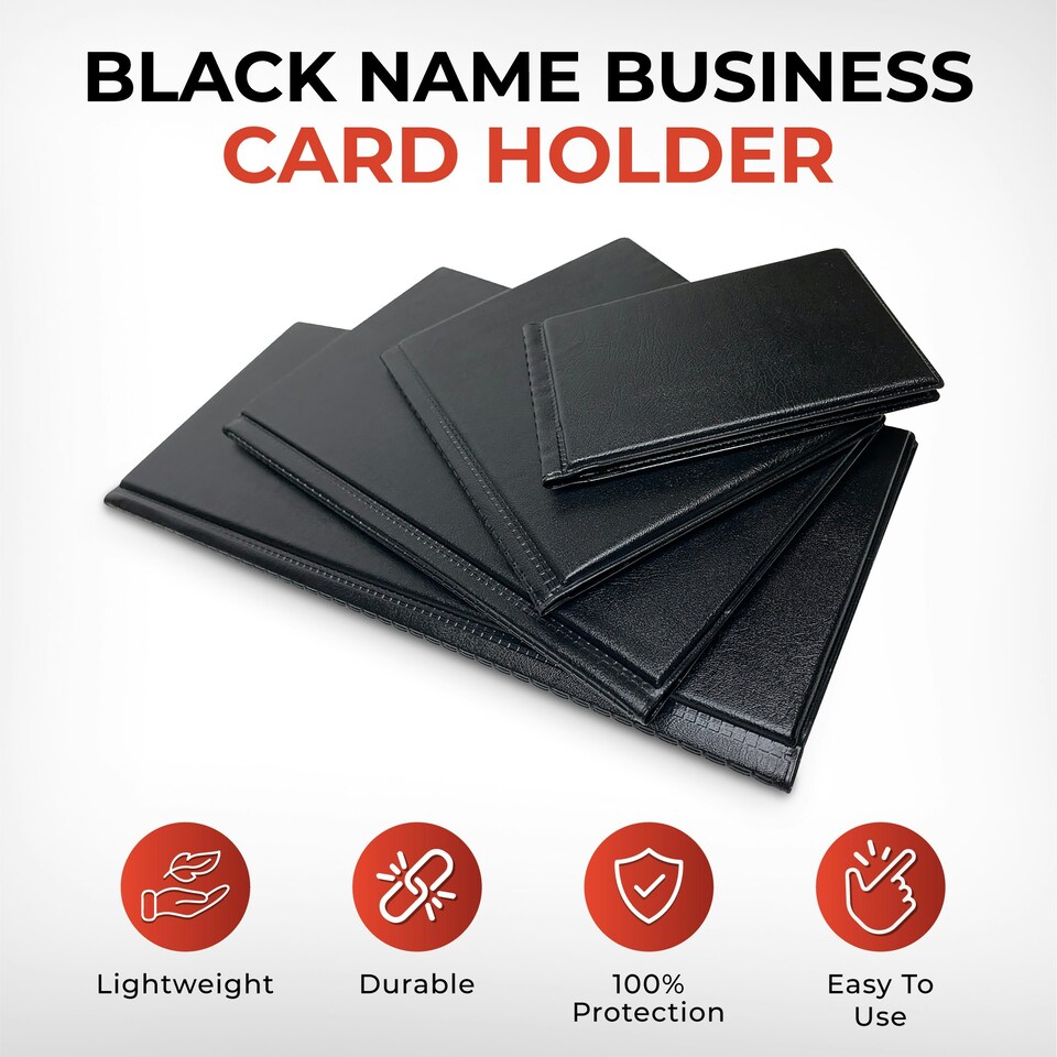 image 1 of 60 Pocket Black Name Business Card Holder by Janrax