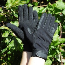 Rhinegold Winter Cotton Pimple Horse Riding Gloves Black | Size: Large
Colour: Black