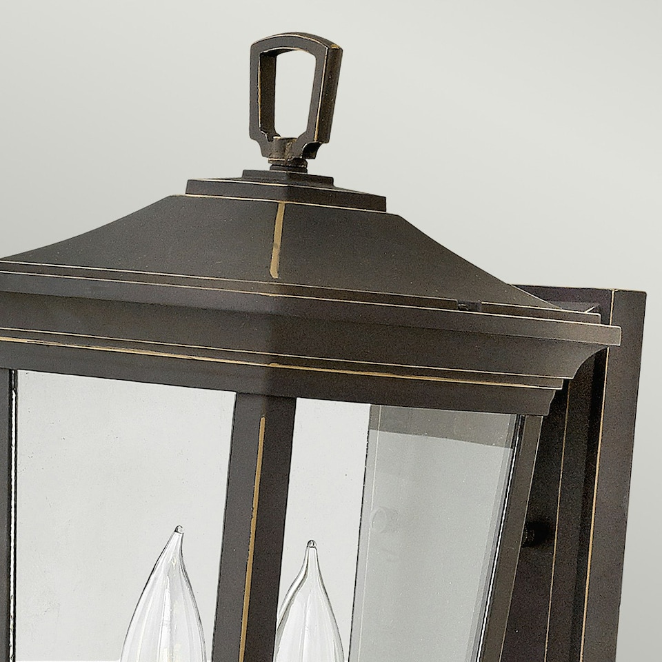 image 1 of Bromley 2 Light Outdoor Medium Wall Lantern Light Bronze IP44, E14