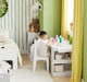 image 10 of SoBuy KMB60-W,Toddler Activity Table and Chair Set with Storage for Playroom | White | White