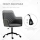 image 3 of Vinsetto Home Office Chair Leather-Feel Fabric Swivel Chair with Armrests Grey