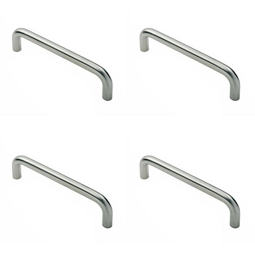 Loops 4x Round D Bar Pull Handle 619 x 19mm 600mm Fixing Centres Satin Steel in Metallics
