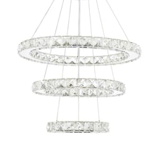 Living and Home Modern 3-Tier Adjustable Crystal LED Pendant Light