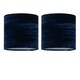 image 1 of First Choice Lighting Set of 2 Navy Blue Crushed Velvet 15.5cm Table Lamp Shades Blue