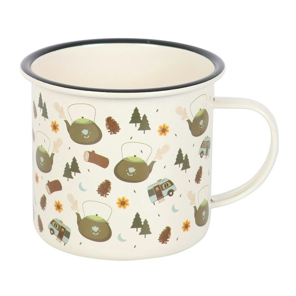image 1 of Something Different Camping Enamel Mug - White - One Size