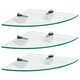 image 1 of Harbour Housewares Floating Glass Corner Shelves - 30cm - Pack of 3 | Clear | Clear