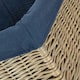 image 4 of Set of 4 Antique Wash Navy Cotton Lined Willow Storage Baskets Blue | One Size