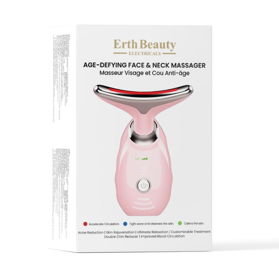 image 1 of Erth Skin London Age -Defying Face And Neck Massager Pink