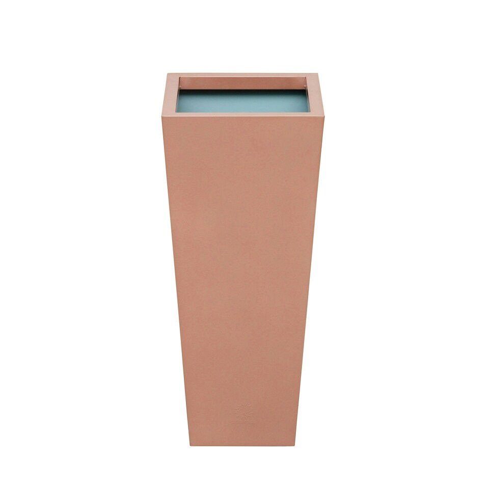 image 1 of Primrose Frost and Rust-Resistant Outdoor Zinc Flared Square Planter Copper 70cm
