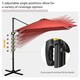 image 4 of Outsunny Square Cantilever Roma Parasol, 360-Degree Rotation, Wine Red