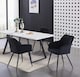 image 9 of Set of 4 Camden Modern Velvet Dining Chairs with Armrests, Quilted Design & Black Metal Legs | Black