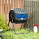 image 8 of Outsunny 160L Outdoor Tumbling Compost Bin with Dual Chamber Blue | Blue | One Size