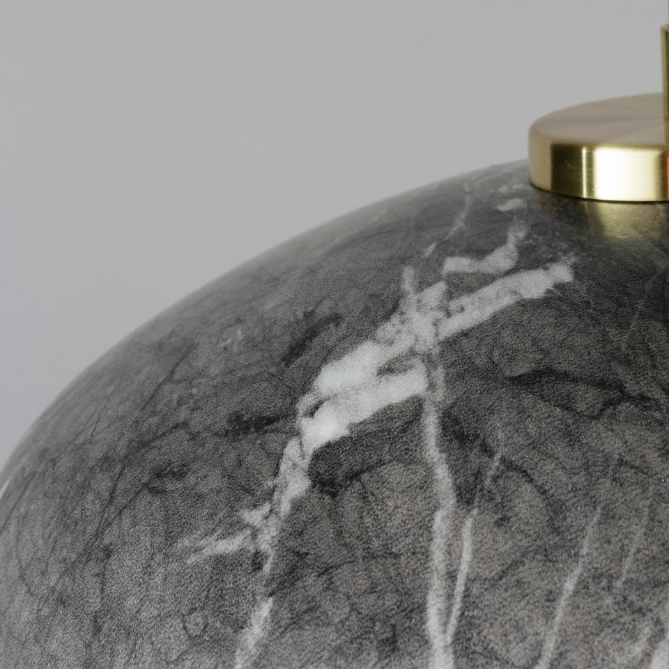 image 1 of BHS Java Spun Metal Marble Effect Ceiling Pendant, Grey