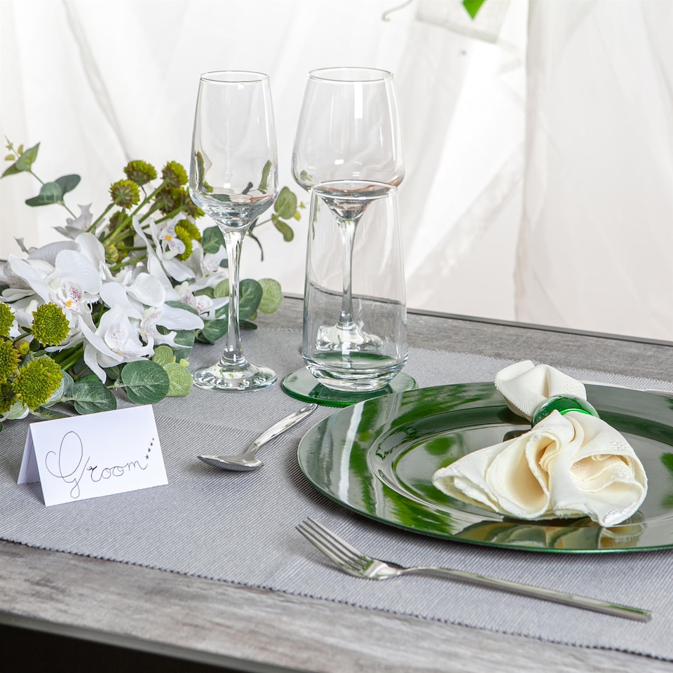 image 1 of Argon Tableware Metallic Charger Plates - 33cm - Green - Pack of 6