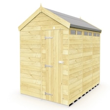 8 x 12 Feet Apex Security Shed - Single Door - Wood - L358 x W231 x H217 cm | Brown