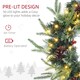 image 4 of HOMCOM 60cm Christmas Wreath with LED Lights Pine Cones Red Berries Green