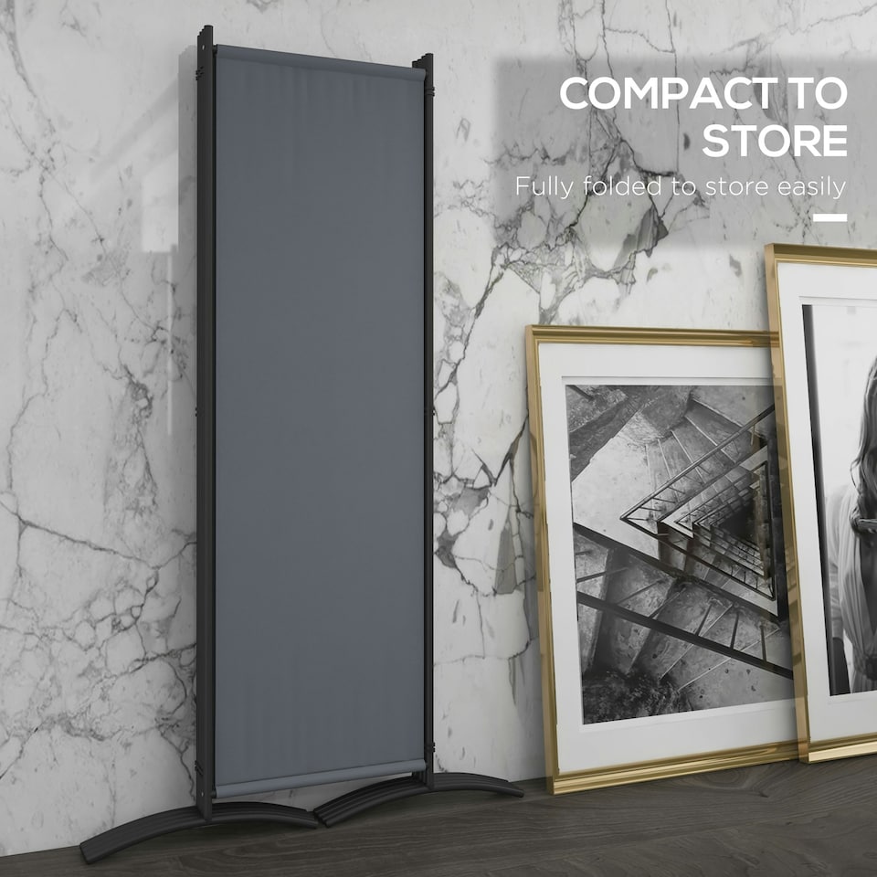 image 1 of Outsunny 4 Panel Folding Room Divider,Portable Privacy Panel for Garden Grey