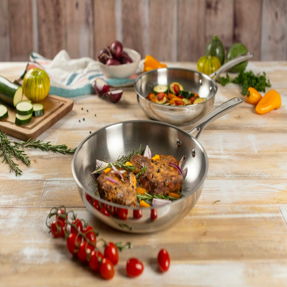 image 1 of ALLROUND FRYING PAN SET uncoated 24 and 28cm
