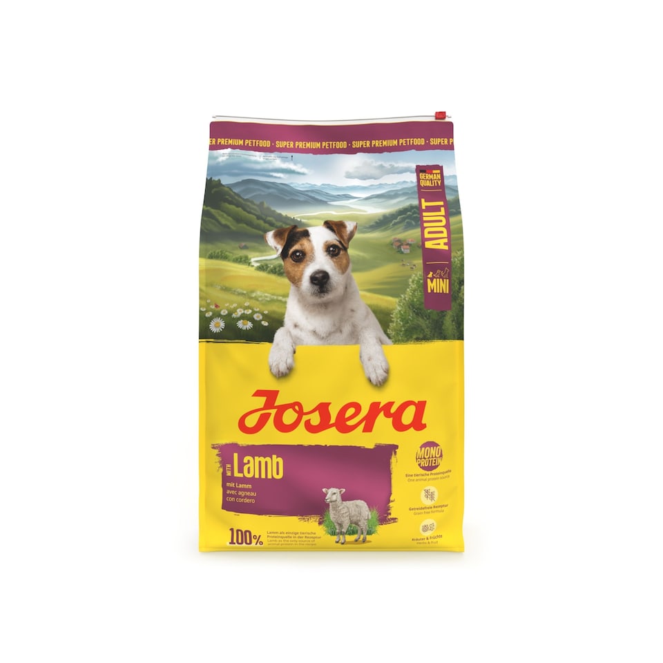 image 1 of Josera Mini Adult Lamb | Single meat protein | Grain free | Complete dry food for toy & small breeds | Gluten free | Herbs & Fruits | 10kg