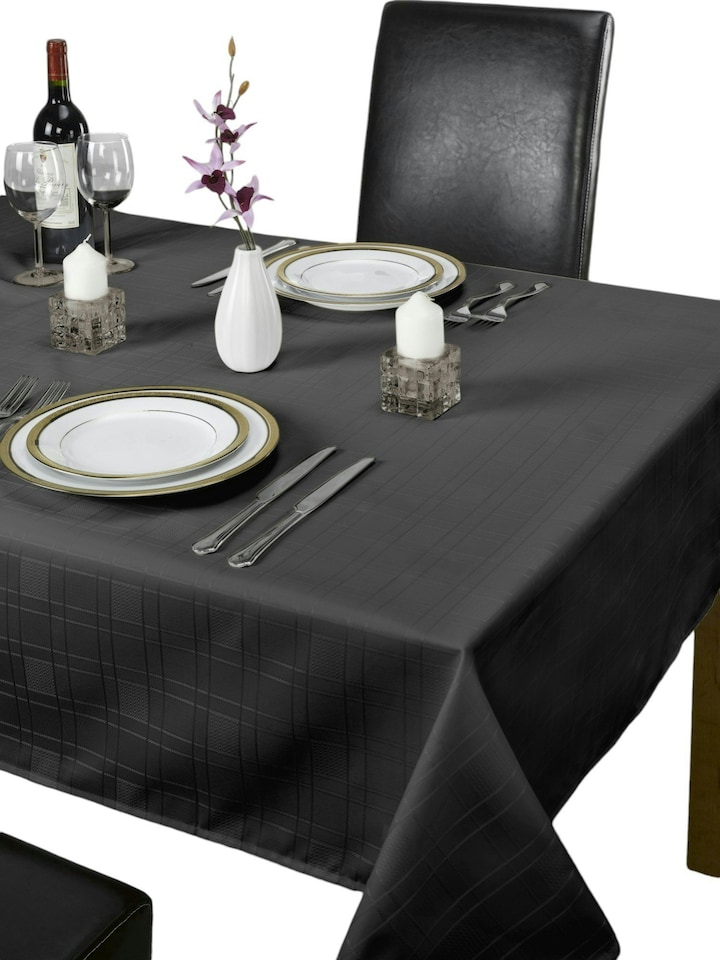 image 1 of Chequers Tablecloth - Black - 127x178cm | Black