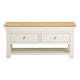 image 3 of Bordeaux Indoor 2 Drawer Coffee Table - L60 x W110 x H50 cm - Ivory - Oak