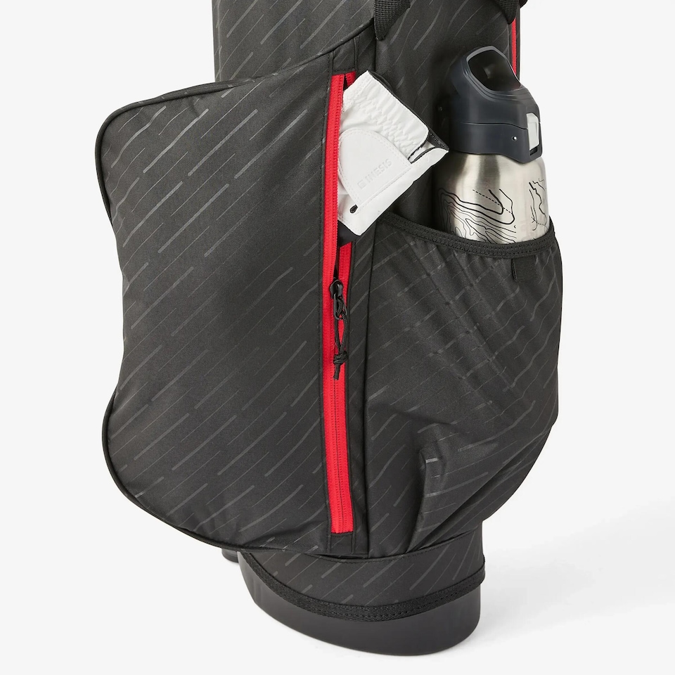 image 1 of Decathlon Ultralight golf stand bag navy black and red