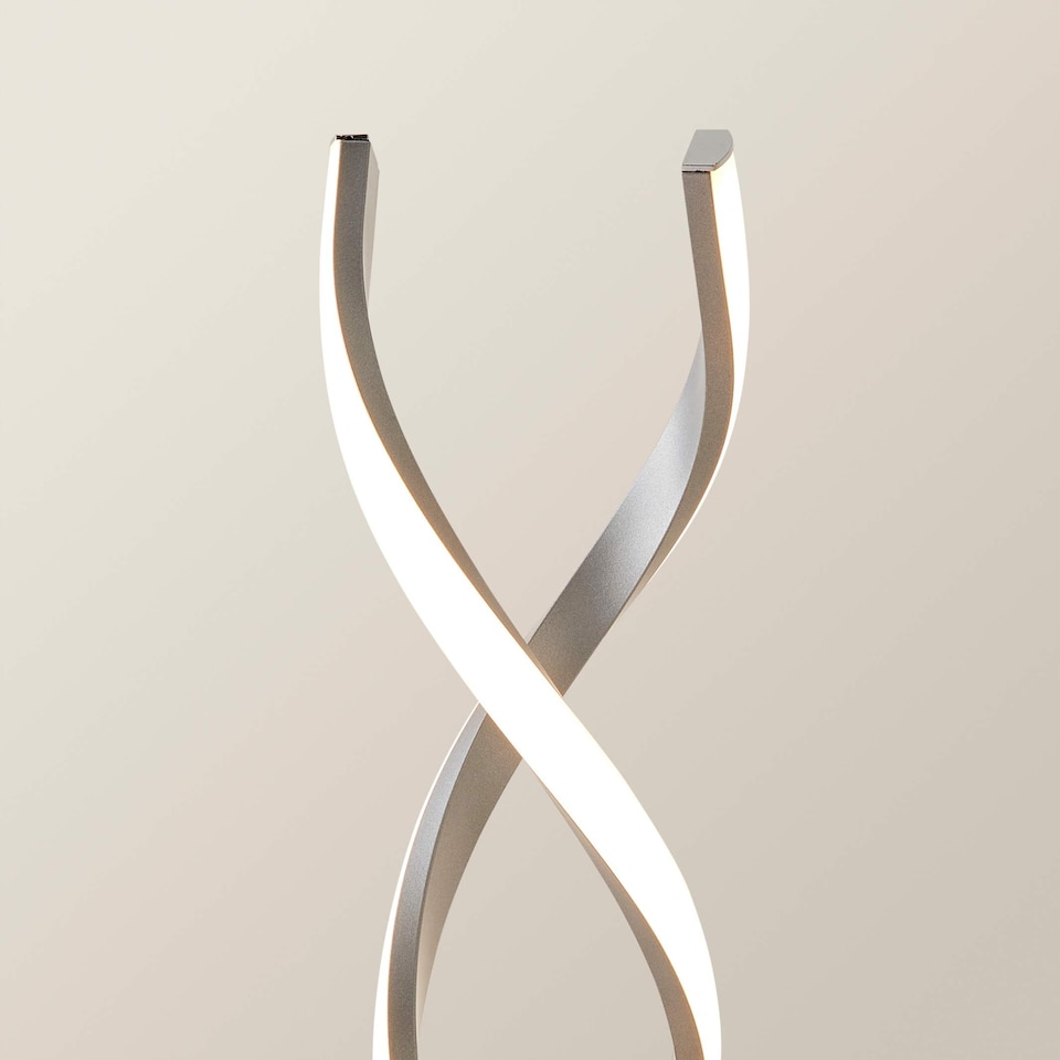 image 1 of ValueLights Infinity Double Twist Silver Integrated LED Floor Lamp | Silver