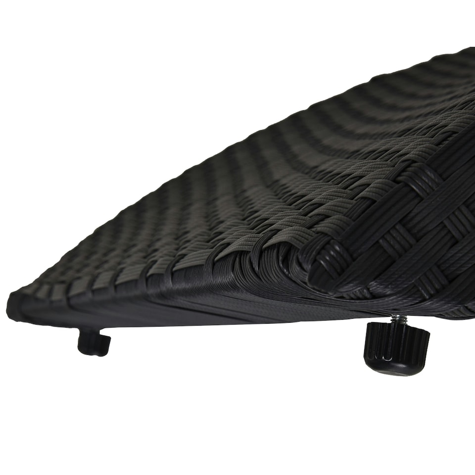 image 1 of Outsunny Garden Rattan Sun Lounger Foldable Patio Chaise Chair Black