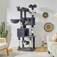 image 2 of Yaheetech 185 cm Tall Large Plush Cat Tower Dark Grey