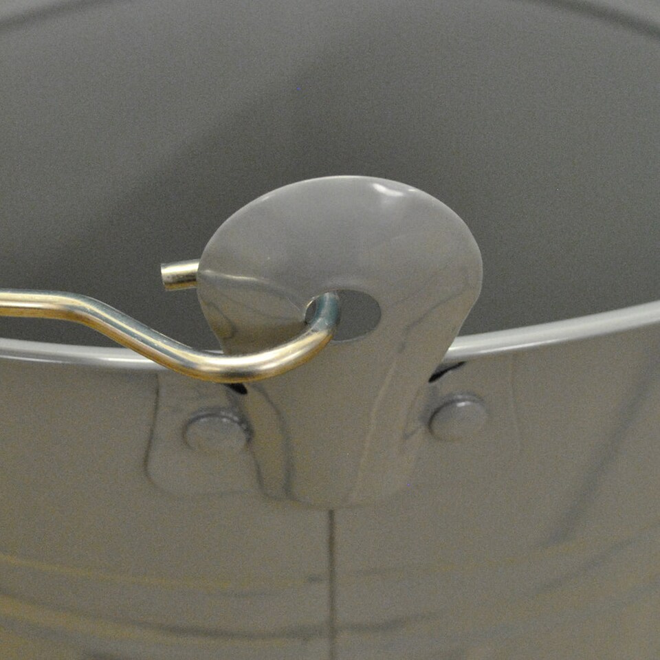image 1 of Large Metal Fireside Fireplace Coal Bucket in French Grey