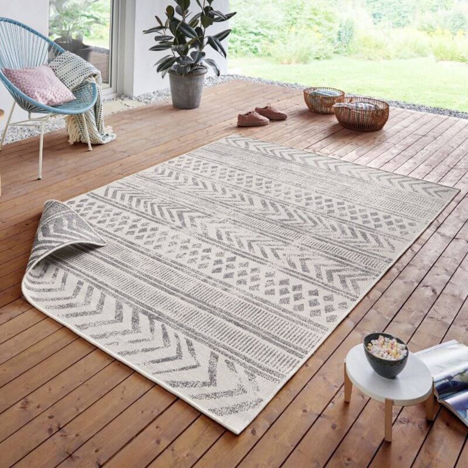 image 1 of The Rugs Reversible Geometric Indoor Outdoor Flatweave Rug Polypropylene