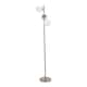 image 4 of ValueLights Jas Opal White Frosted Glass Globe Shades 3 Way Silver Chrome Floor Lamp