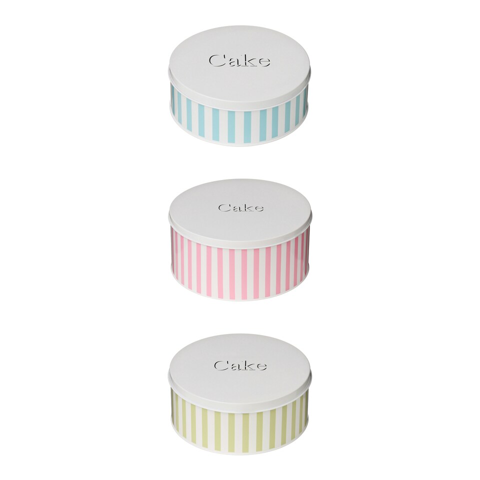 image 1 of Maison by Premier Green Candy Stripe Cake Tin