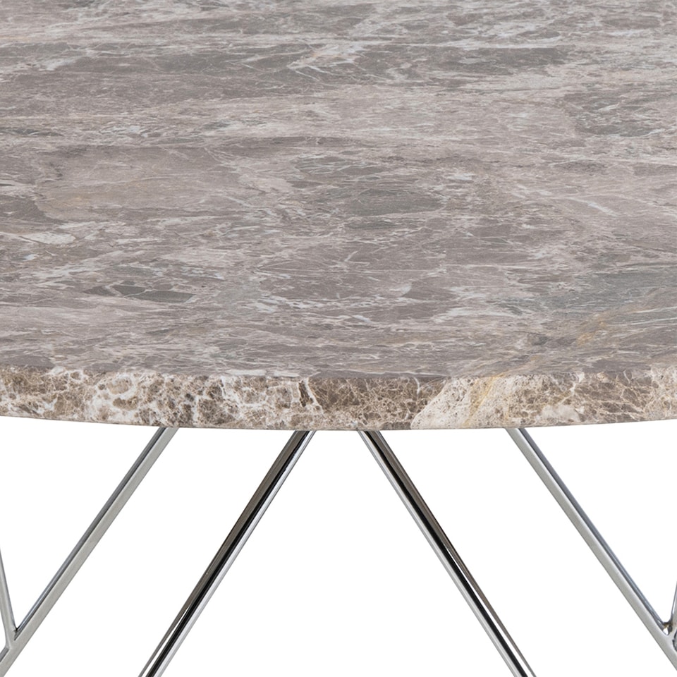 image 1 of Prunus Round Coffee Table with Grey-Brown Marble Top
