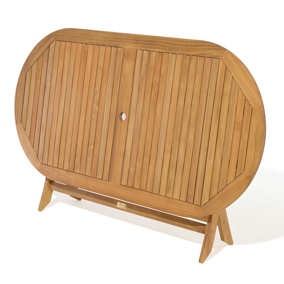 image 1 of Rowlinson Ashdown Folding 8 Seat Oval Dining Set with Cushions | Multi | Natural | 9